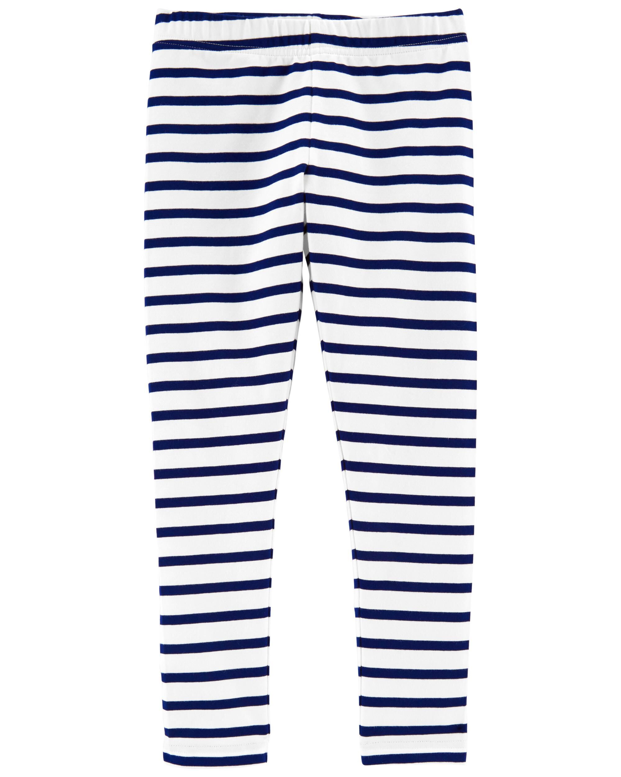 Carter s Striped Leggings 6 6X Navy White