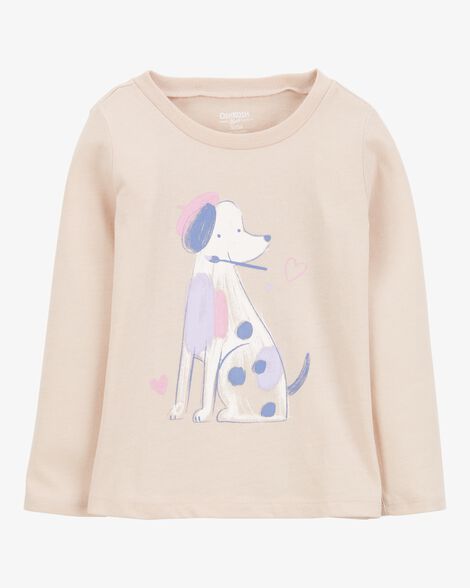  Product image 1 of Toddler Dog-Print Long-Sleeve Graphic Tee - Brown