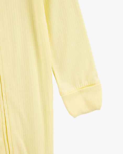  Product image 2 of Baby Solid 2-Way Zip PurelySoft Convertible Foot Sleep & Play Pajamas - Yellow