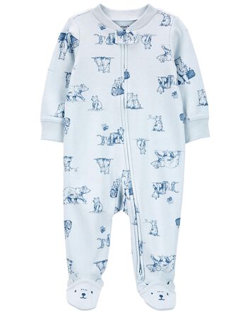 Baby Bear 2-Way Zip Cotton Sleep & Play Pajamas