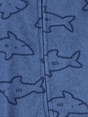 Navy - Baby Shark Print 2-Way Zip Terry Sleep & Play Pajamas - Navy, Selected