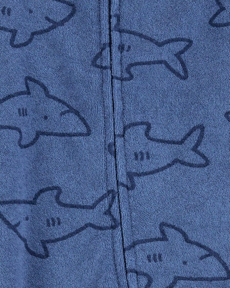  Product image 2 of Baby Shark Print 2-Way Zip Terry Sleep & Play Pajamas - Navy