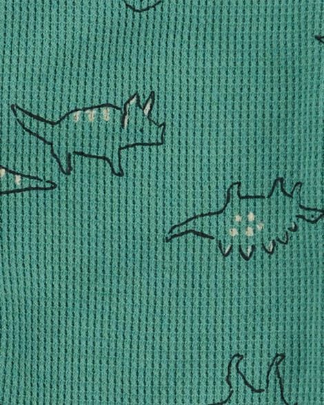 Product image 2 of Baby Boy 1-Piece Dinosaur Print Waffle Knit Footie Pajamas