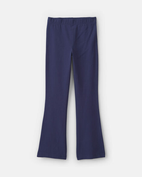 girls pull-on stretch flare leggings - navy blue