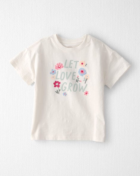 Girls Organic Cotton 'Let Love Grow' Boxy Tee