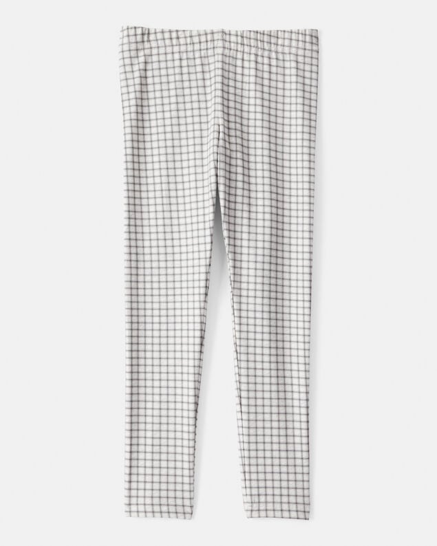 Product image 2 of Girls Plaid Cotton Pull-On Stretch Leggings - Grey