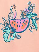 Peach - Kid Bird Watermelon Graphic Tee, Selected