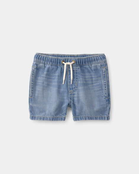 Baby Boy Denim Drawstring Shorts - Light Wash