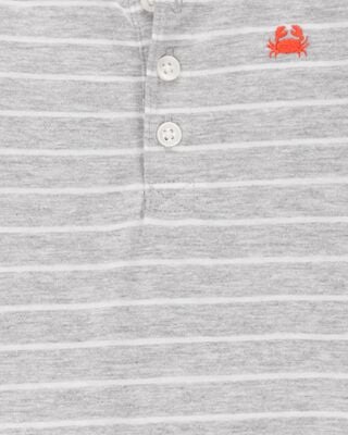 Product image 2 of Baby Boy 2-Piece Striped Bodysuit & Pull-On Short Set - Grey/Orange
