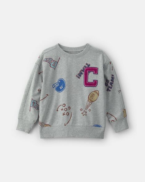boys 'captain' athlete pullover sweatshirt - grey