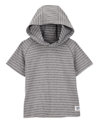Baby Striped Hooded Shirt  - Grey