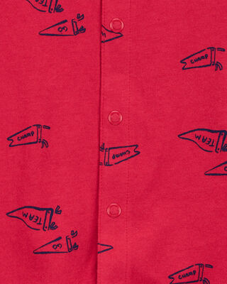 Product image 2 of Baby Printed Short-Sleeve Romper - Red