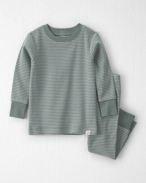 Baby 2-Piece Organic Cotton Ribbed Pajamas in Stripes