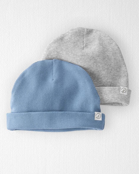  Product image 1 of Baby 2-Pack Organic Cotton Rib Caps