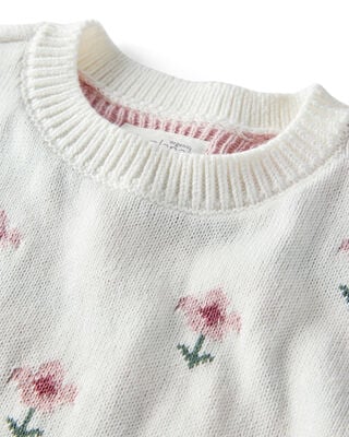 Product image 2 of Baby Girl 2-Piece Organic Cotton Sweater Knit Set in Wildflower Maze Print
