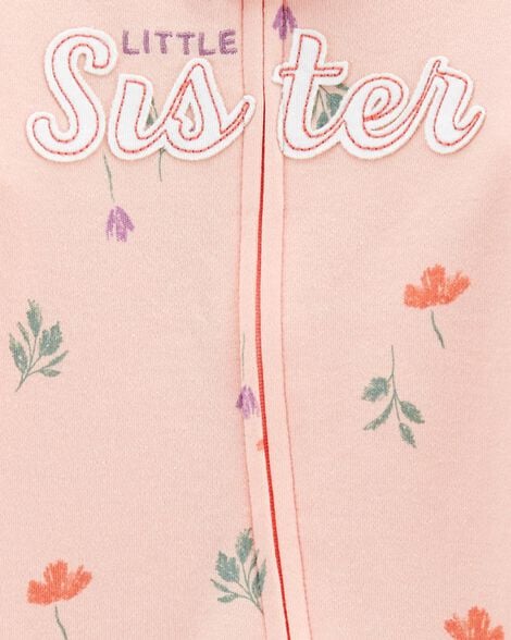  Product image 2 of Baby Little Sister 2-Way Zip Cotton Sleep & Play Pajamas