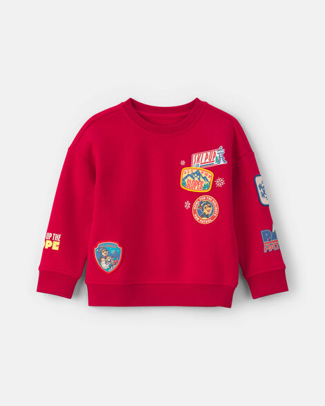 toddler boy paw patrol® christmas fleece pullover sweatshirt - red