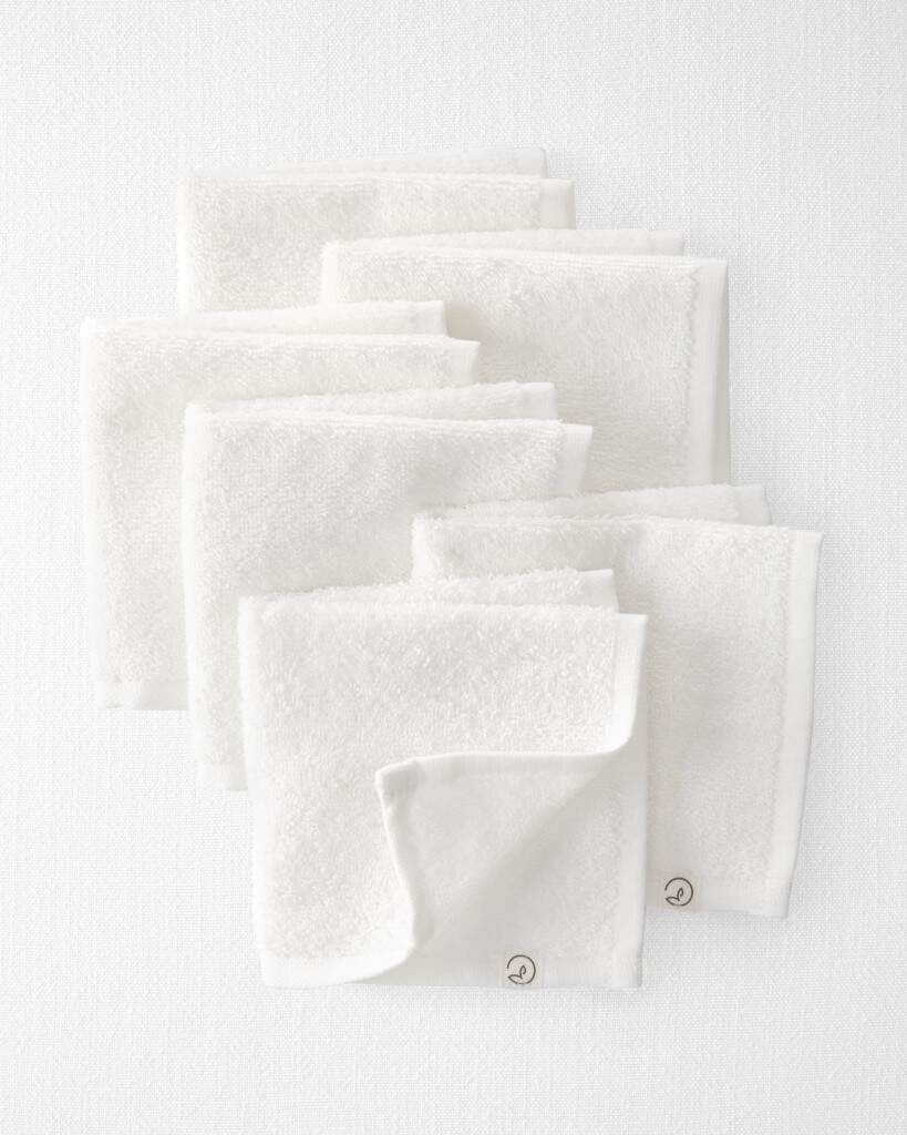Little Planet Baby 6-Pack Organic Cotton Washcloths One Size Light Cream
