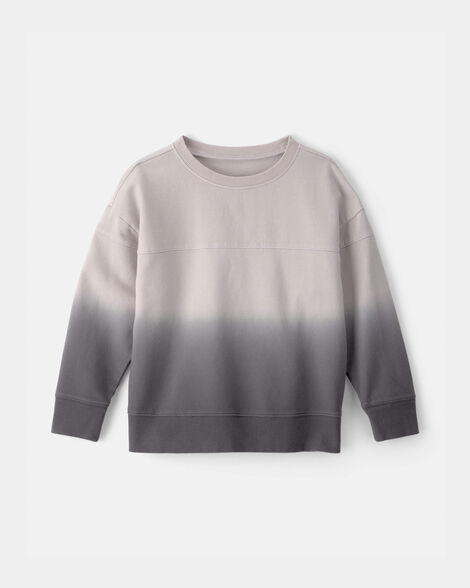 boys ombre french terry pullover sweatshirt - grey