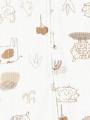 Ivory - Baby Animals 2-Way Zip Cotton Blend Sleep & Play Pajamas, Selected