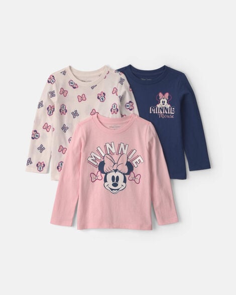 toddler girl 3-pack disney© minnie mouse long-sleeve multipack tops