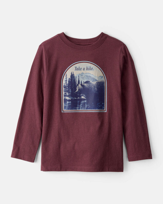 Product image 1 of Boys Take A Hike Mountain Long-Sleeve Graphic Tee - Maroon