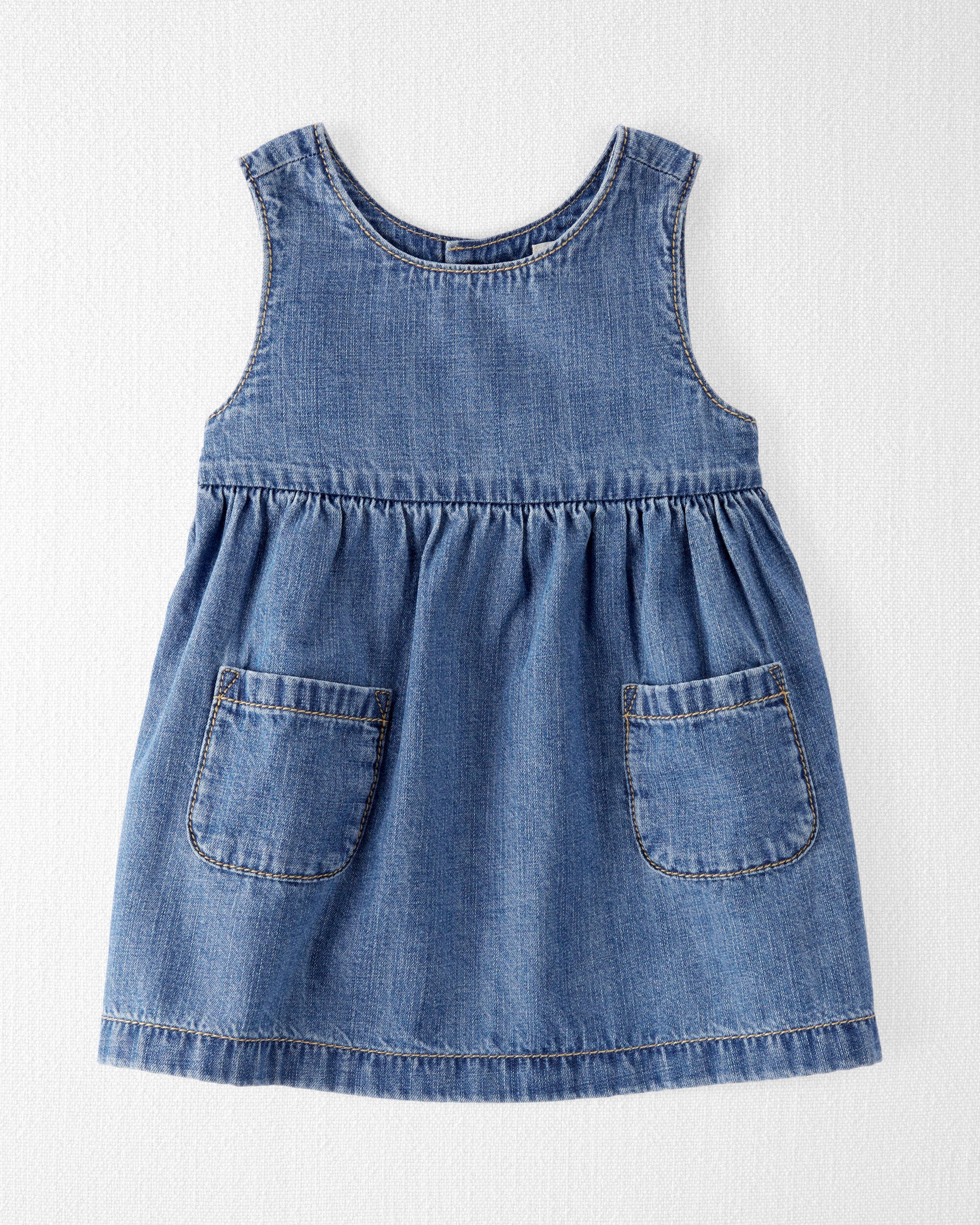 Baby Organic Cotton Chambray Pocket Dress - Little Planet