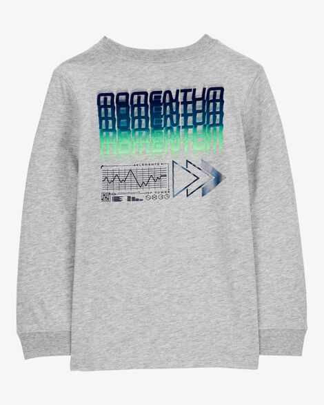  Product image 2 of Kid Sports Momentum Cotton Blend Long-Sleeve Tee - Gray