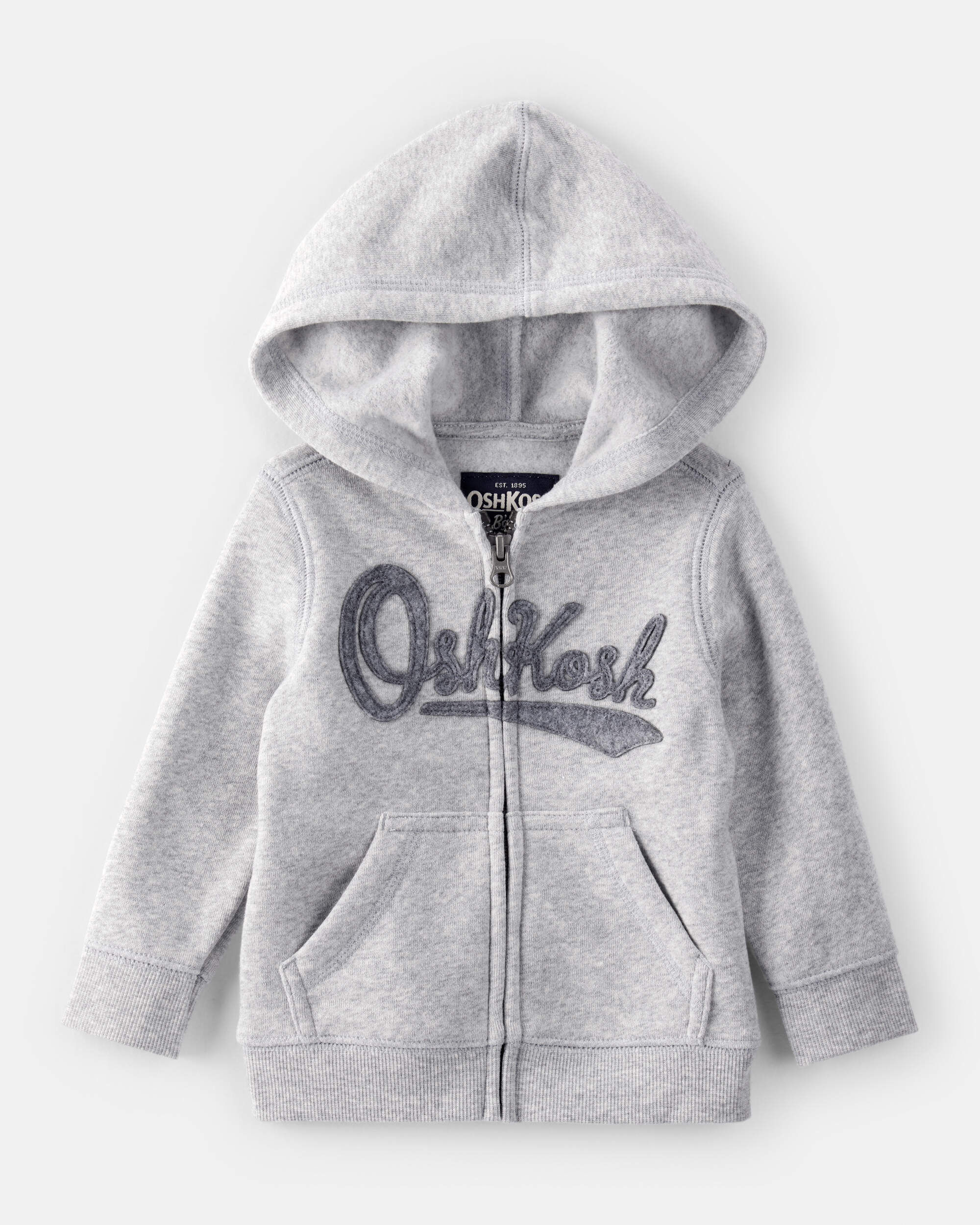 Baby Boy OshKosh Fleece Logo Zip Jacket - Grey - OshKosh Baby Boy OshKosh Fleece Logo Zip Jacket - Grey - OshKosh