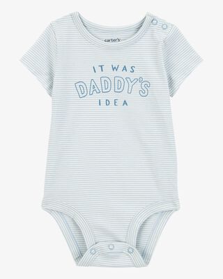 Product image 1 of Baby "It Was Daddy's Idea" Short-Sleeve Bodysuit - Blue