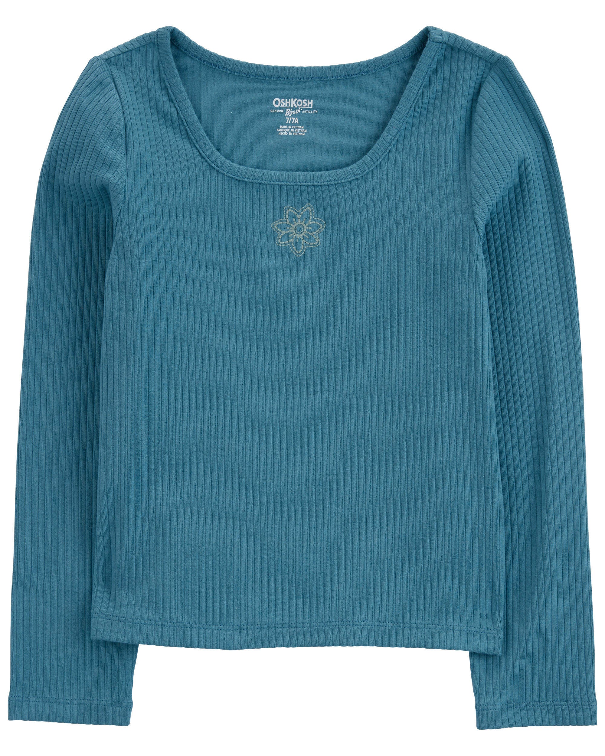 Kid Embroidered Ribbed Knit Top - OshKosh | Carter's