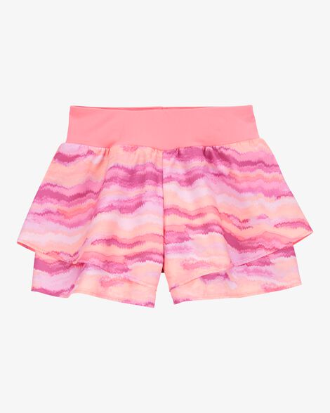  Product image 1 of Kid Flowy Tie-Dye Layered Flip Short - Orange/Pink