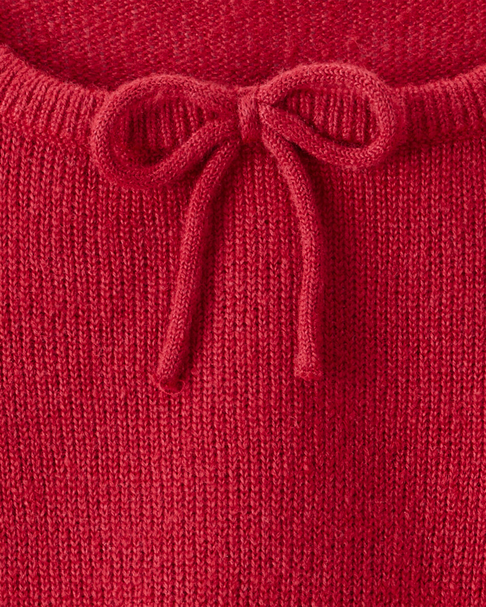 Girls Bow Long-Sleeve Sweater - Red