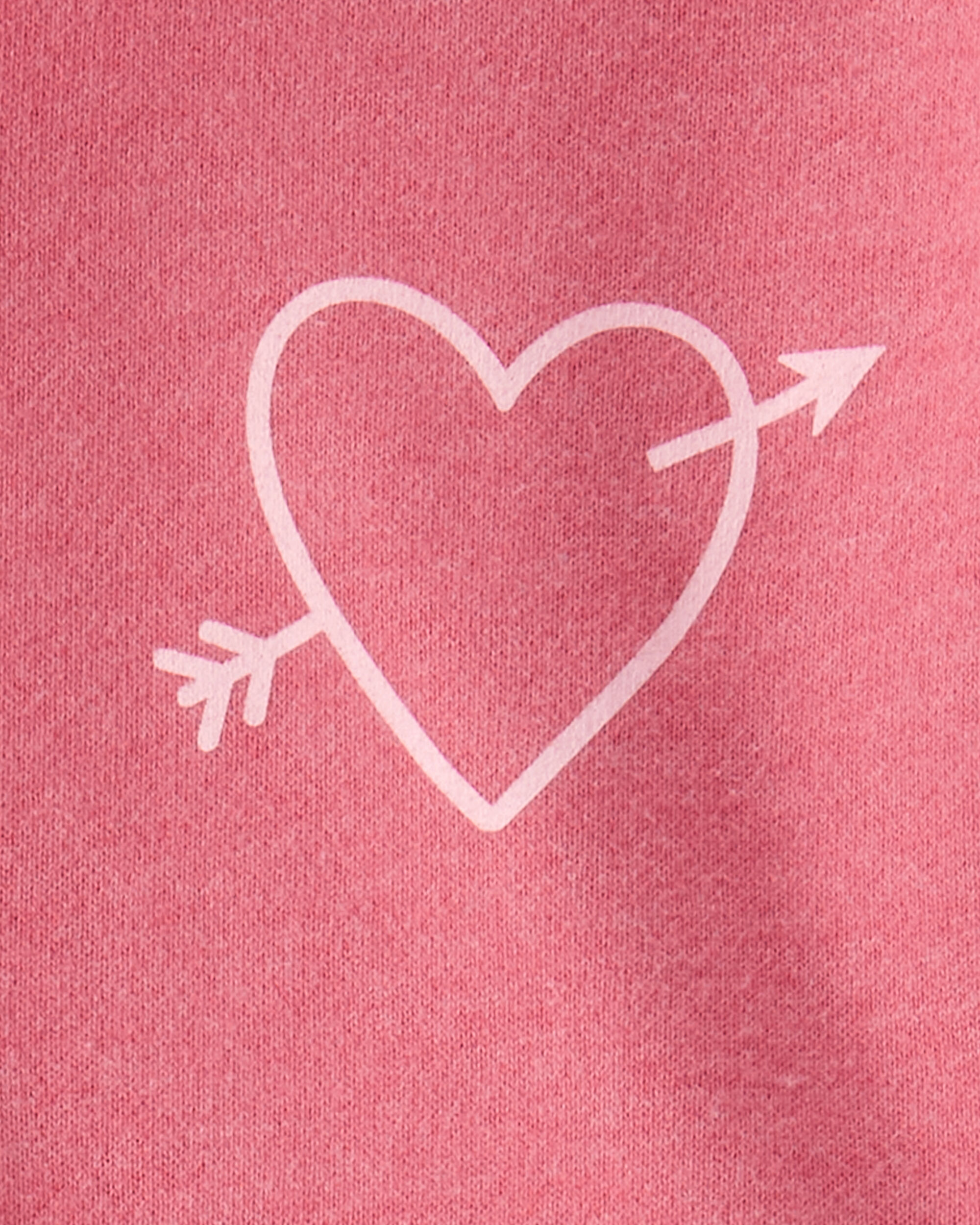 Na+H　ガーターカットソー Girls 2-Piece Heart Print Hoodie & Joggers Set - Pink