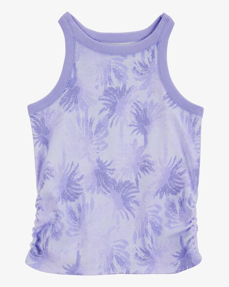  Product image 1 of Kid Tropical Print Ribbed Tank Top - Purple