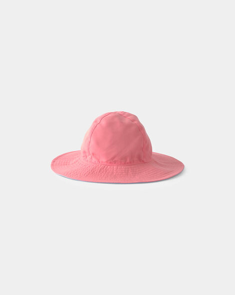 baby girl reversible swim hat - pink/blue
