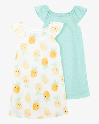 Product image 1 of Kid 2-Pack Pineapple Nightgowns