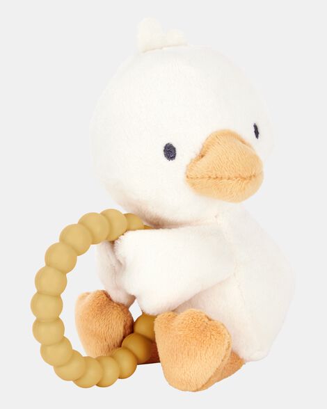 baby chick plush with teether - yellow