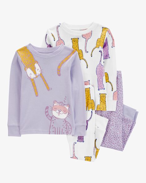  Product image 1 of Baby 4-Piece Cat 100% Snug Fit Cotton Pajamas