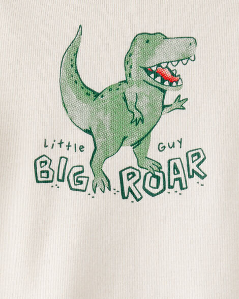 Product image 3 of Baby 3-Piece "Little Guy Big Roar" Dinosaur Jacket Outfit Set - Green/Ivory