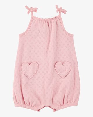 Product image 1 of Baby Heart Pockets Cotton Romper - Pink