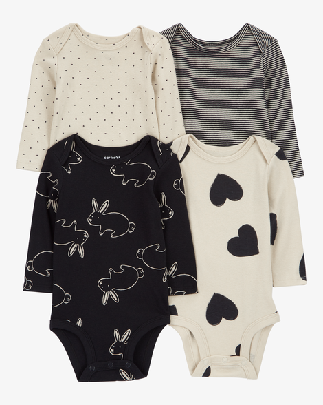 baby 4-pack long-sleeve original bodysuits