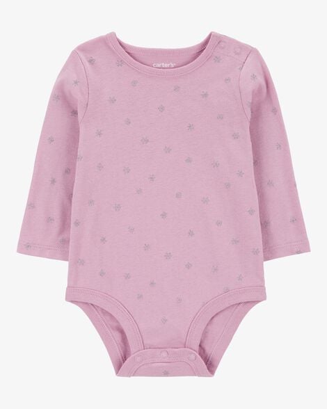 Product image 1 of Baby Glitter Snowflake Long-Sleeve Bodysuit