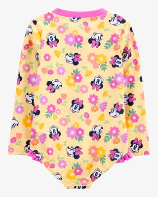 Product image 2 of Toddler Disney© Minnie Mouse 1-Piece Rashguard Swimsuit - Yellow/Pink