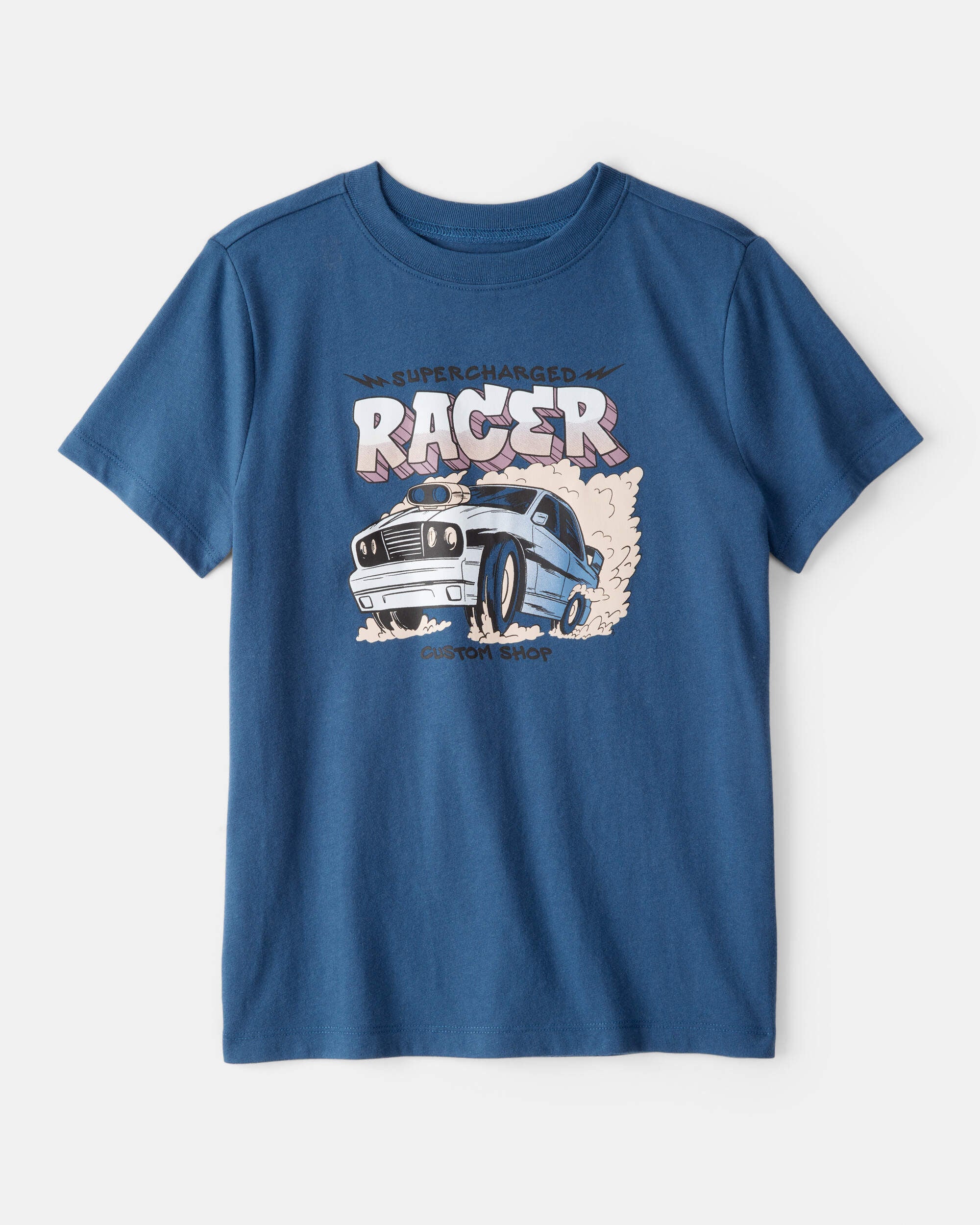 OshKosh Bgosh Boys Race Car Short-Sleeve Graphic Tee L Blue 4$