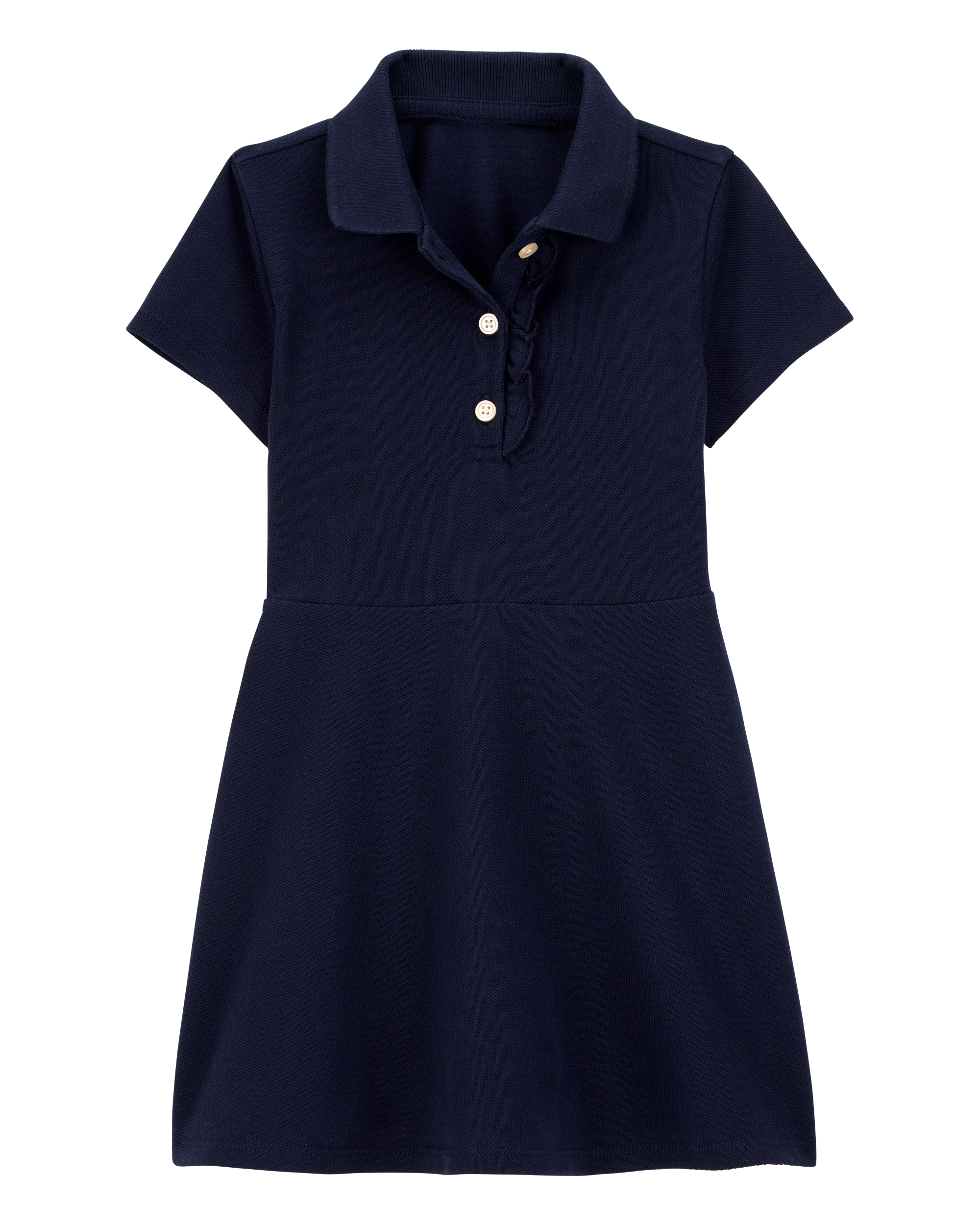 Toddler Pique Short-Sleeve Uniform Dress - Navy