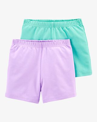 Product image 1 of Kid 2-Pack Mint/Purple Bike Shorts