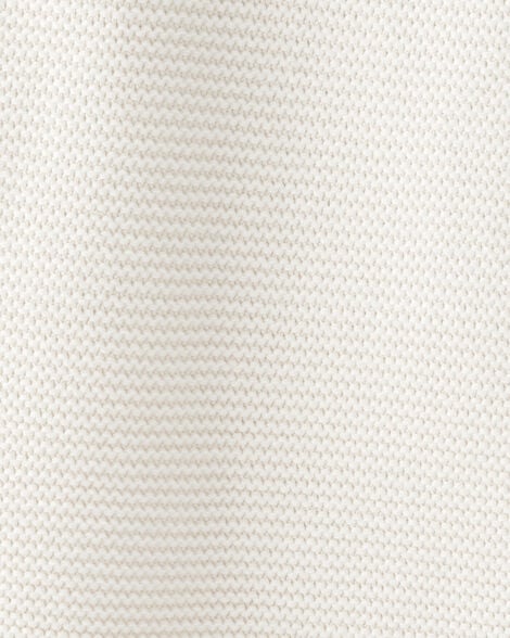 Baby Organic Cotton Textured Knit Blanket in Cream