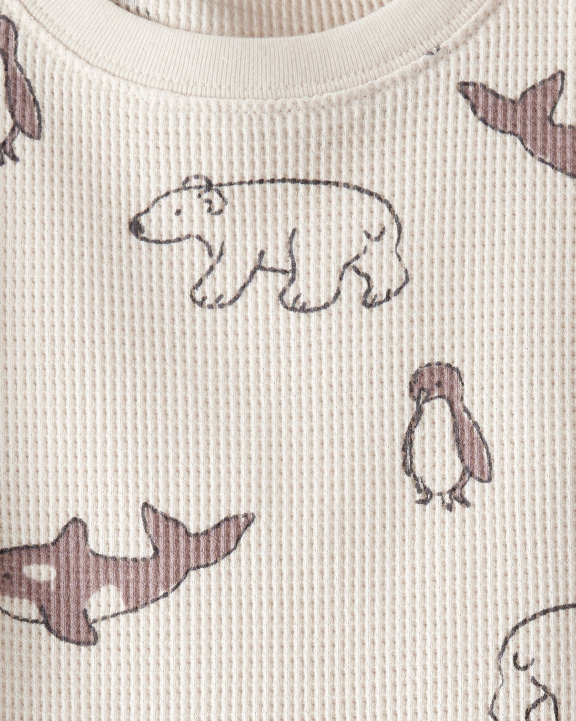 Toddler Waffle Knit Pajamas Made with Organic Cotton in Artic Friends Print