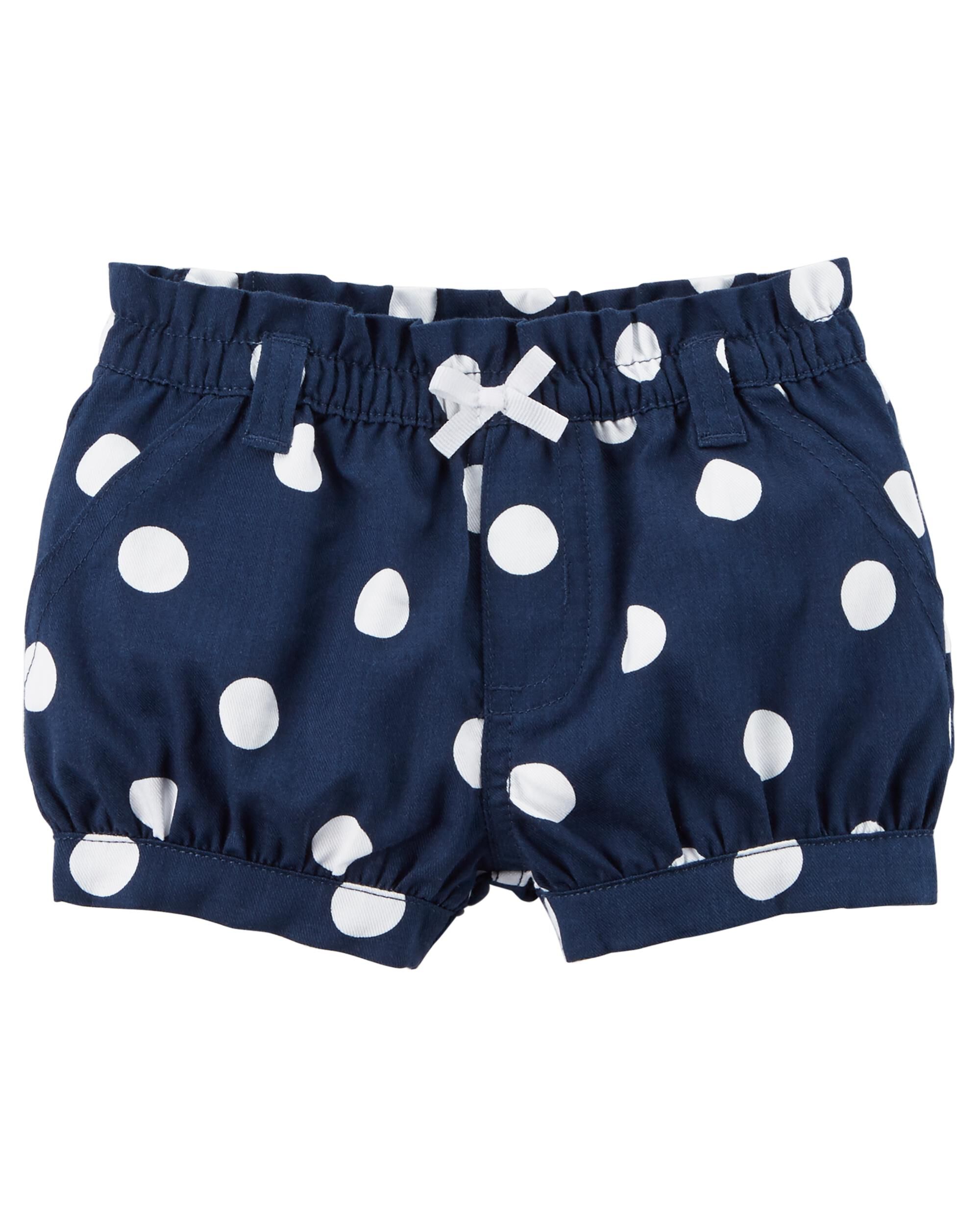 Blue and white polka dot shorts clearance
